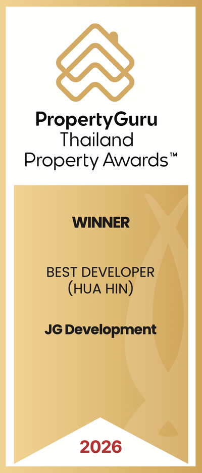 PropertyGuru Thailand Property Awards 2026 — Winner, Best Developer (Hua Hin), JG Development