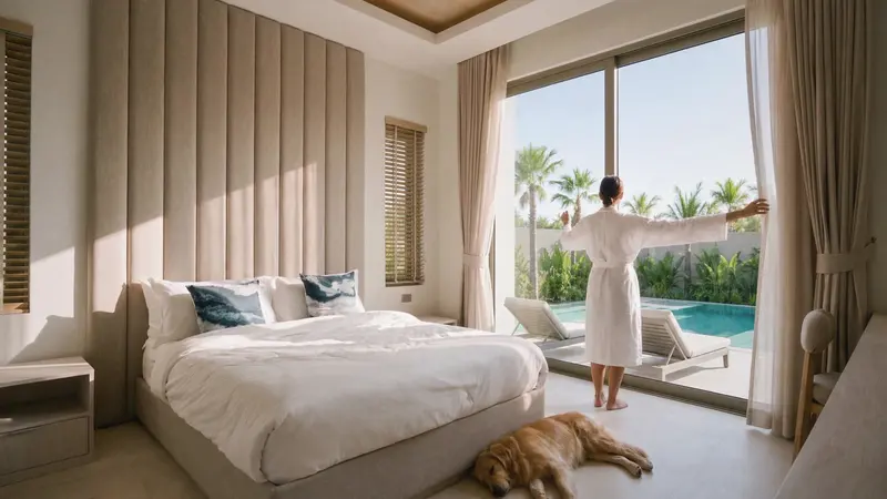 A morning in a villa bedroom, from the film
