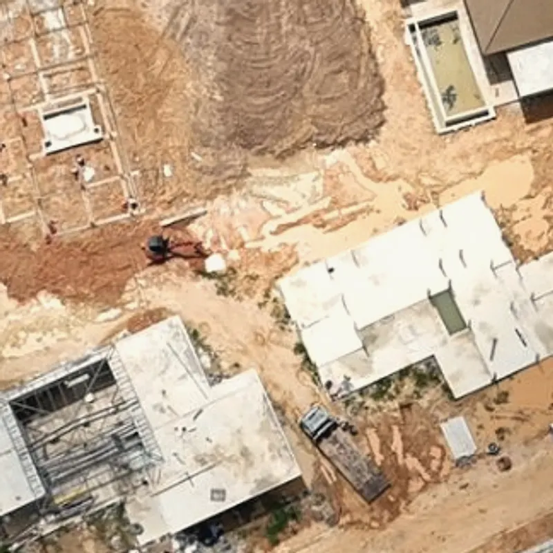 Foundations under construction on site