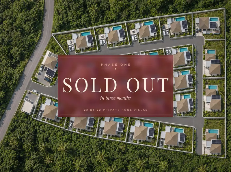 Phase One from above, marked Sold out in three months