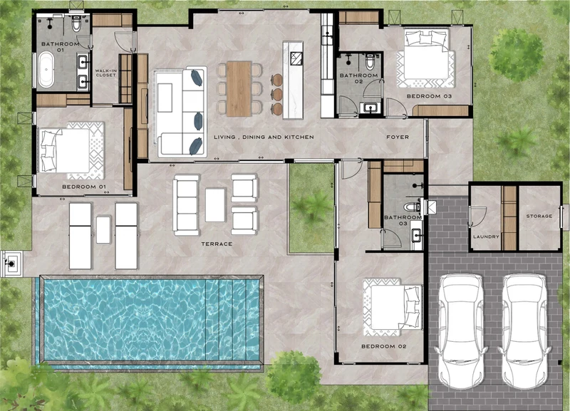Floor plan, Villa Type A